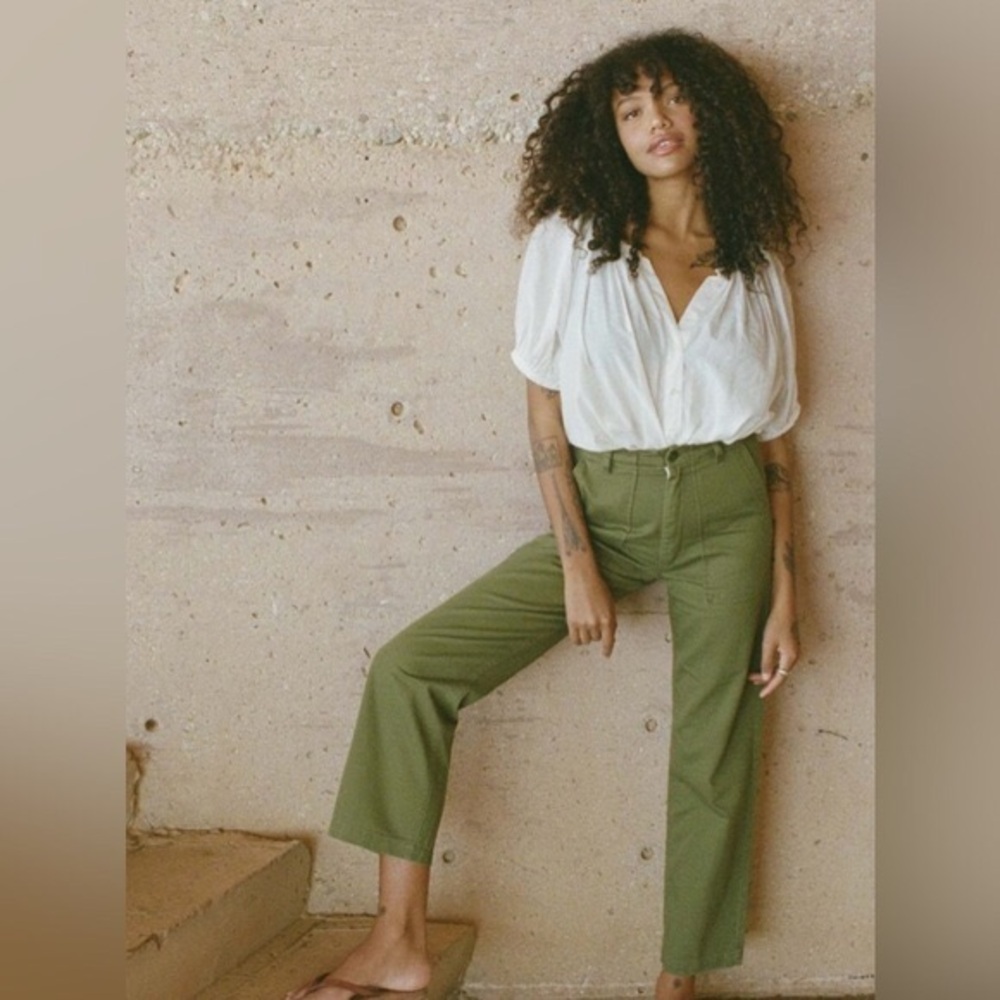 DOEN Wilder Pants in Pine/Olive Green Size 29 - Picture 3 of 7